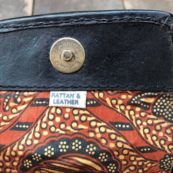 Rattan and Leather Mini Shoulder Bag - Picture 8 of 10